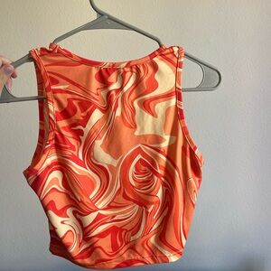 Funky orange tank top